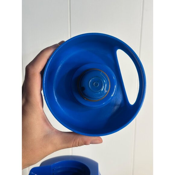 VTG A.K. DAS Blue Thermos w/ Handle Strap 11.5" Hot & Cold Beverages - Picture 7 of 8